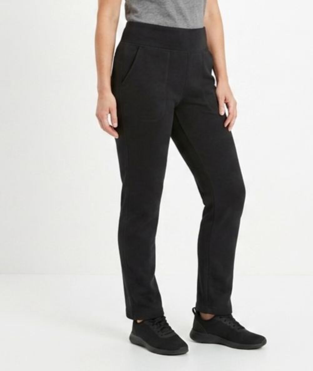 Duluth Trading Co NoGA Plushcious Slim Leg Pants M Jet Black Fleece Lined EUC